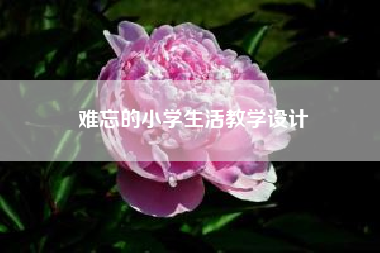 难忘的小学生活教学设计（难忘的小学作文400字） 一年级作文
